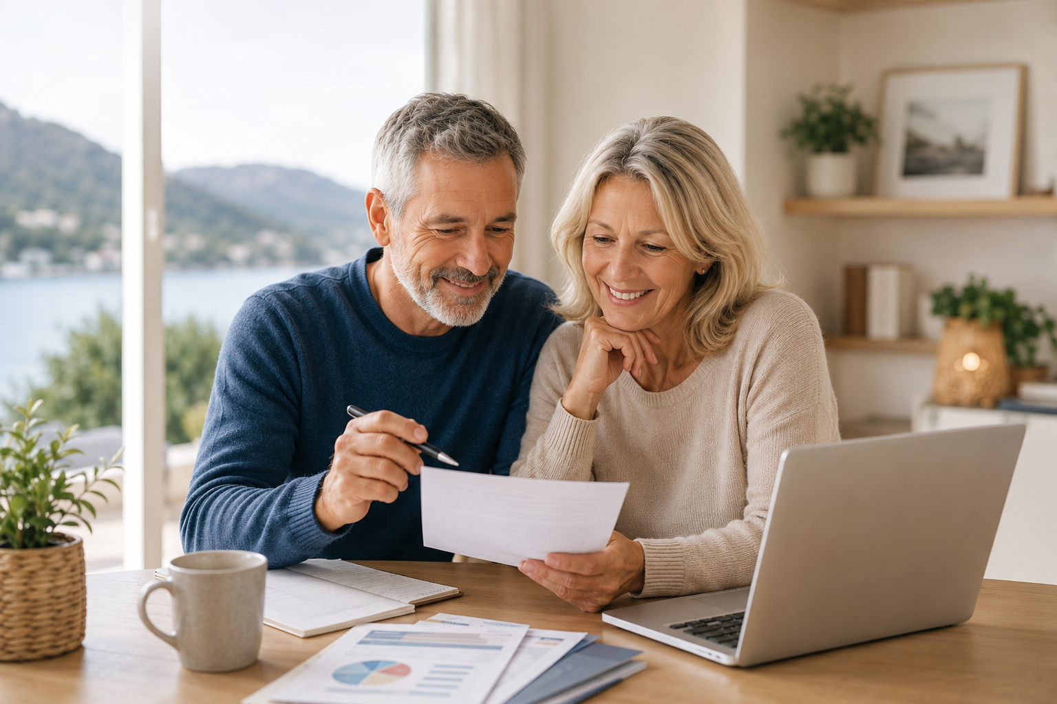 Couple préparant sa retraite